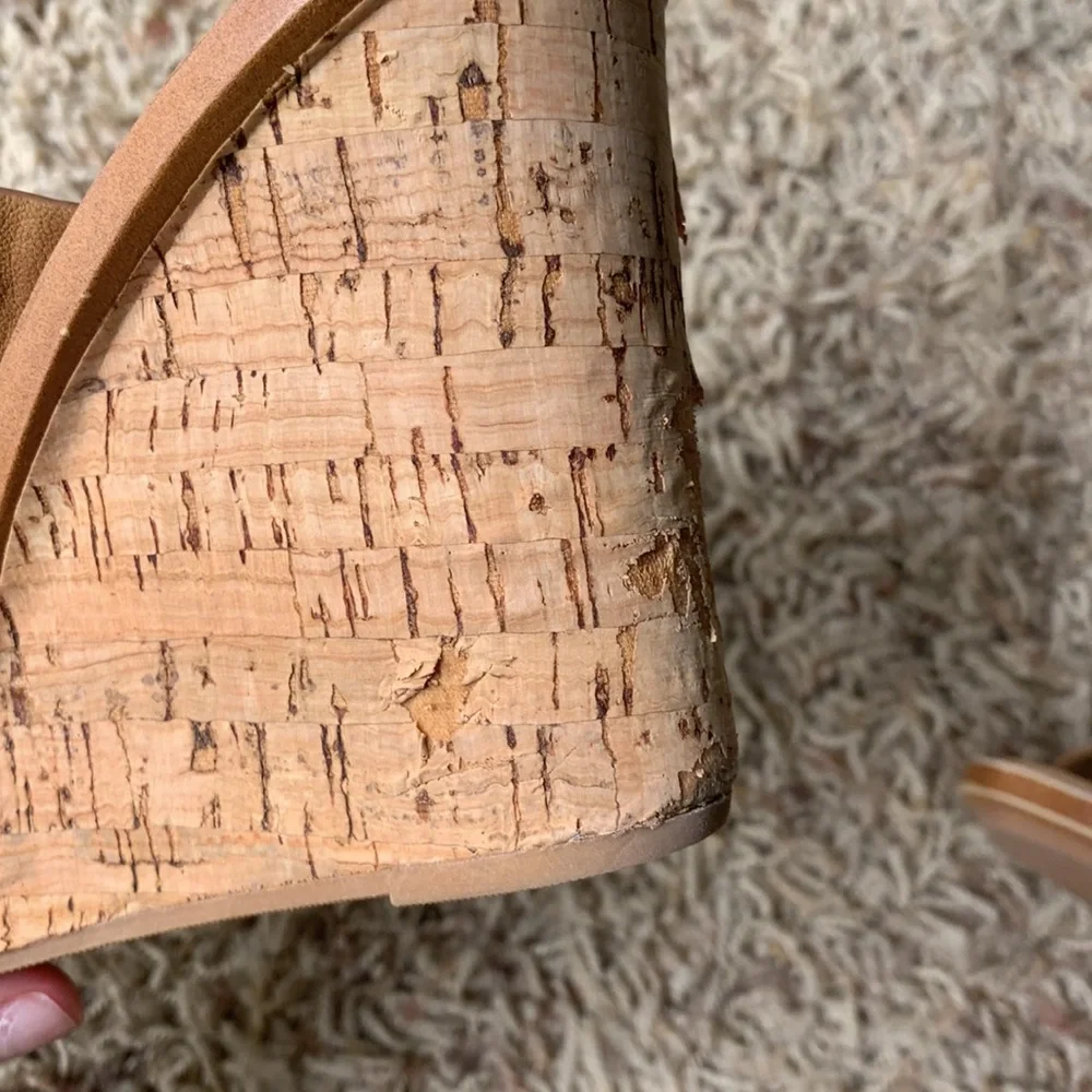 Tan Cork Wedges - Picture 4 of 6